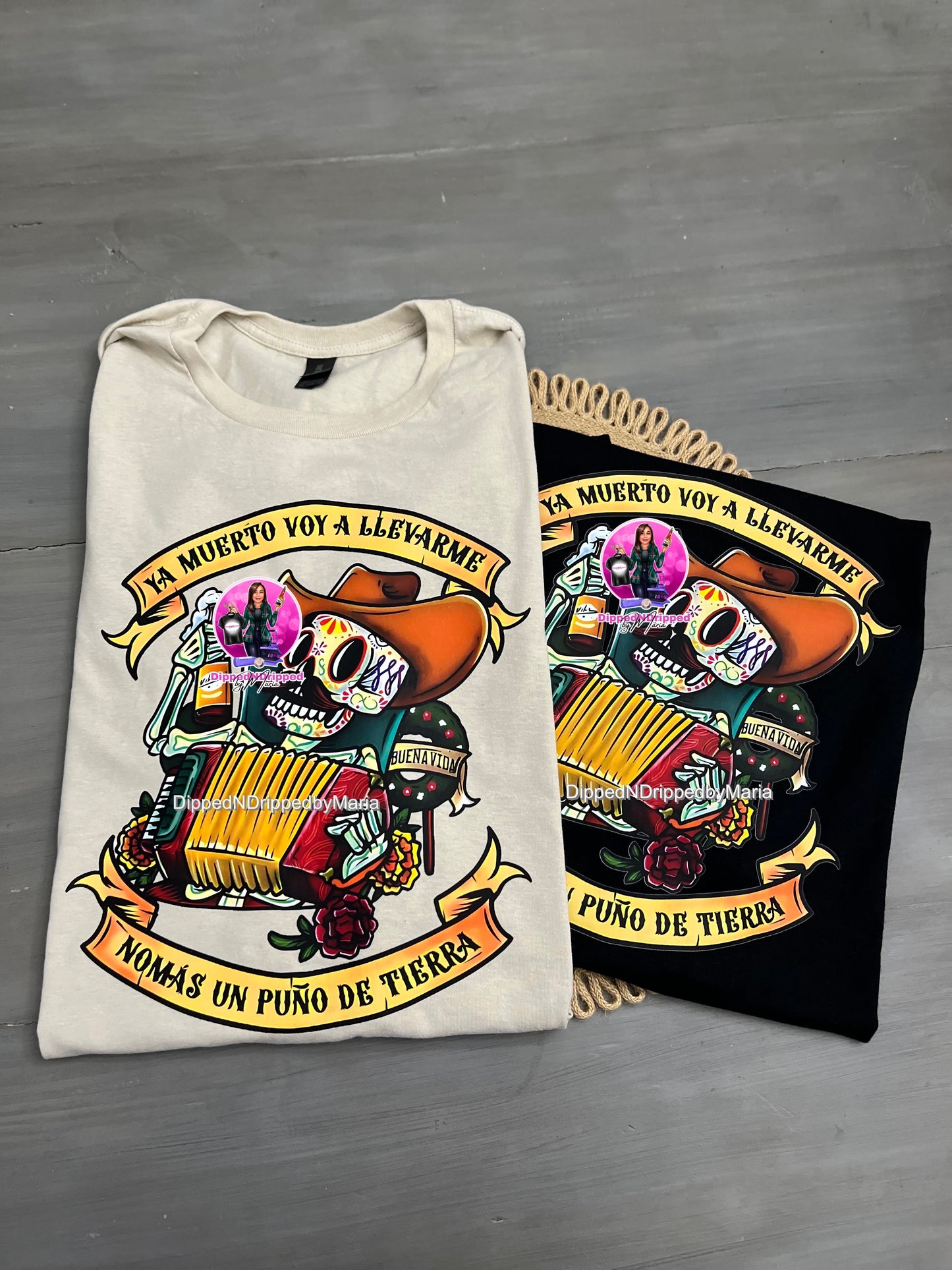 Skull accordion tee