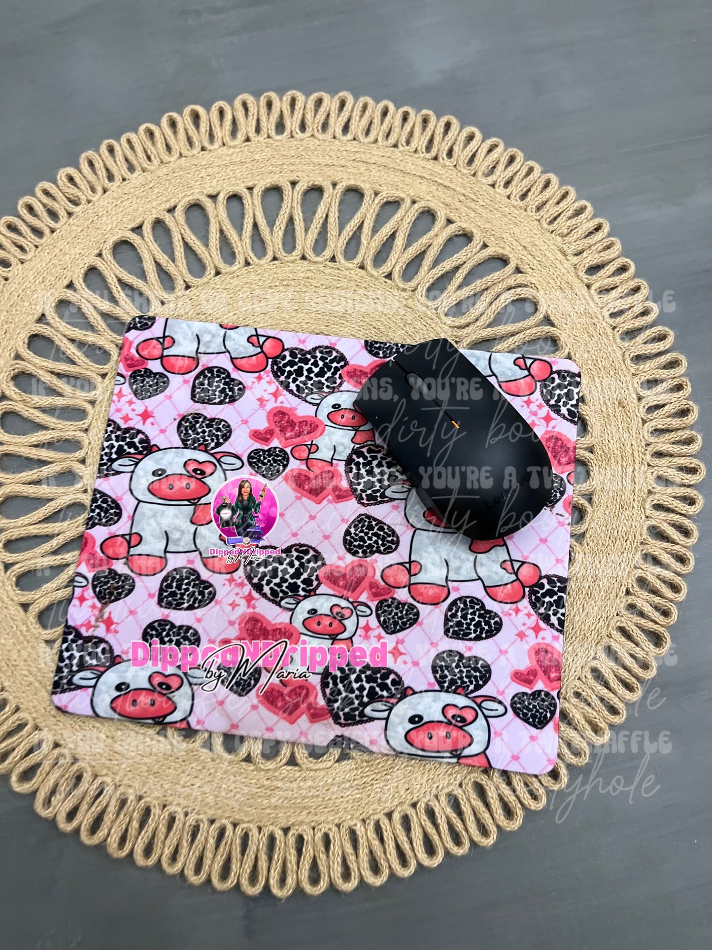 Mouse pad cow valentines
