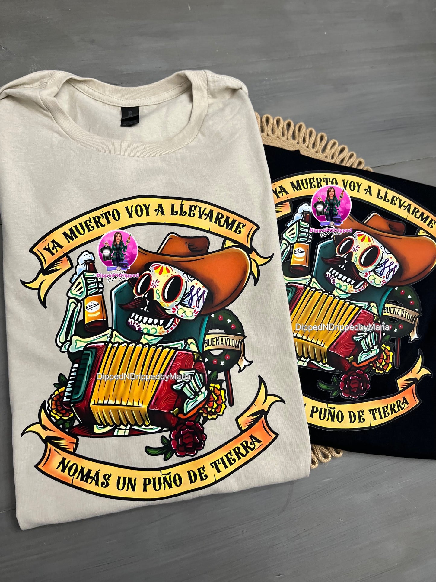 Skull accordion tee