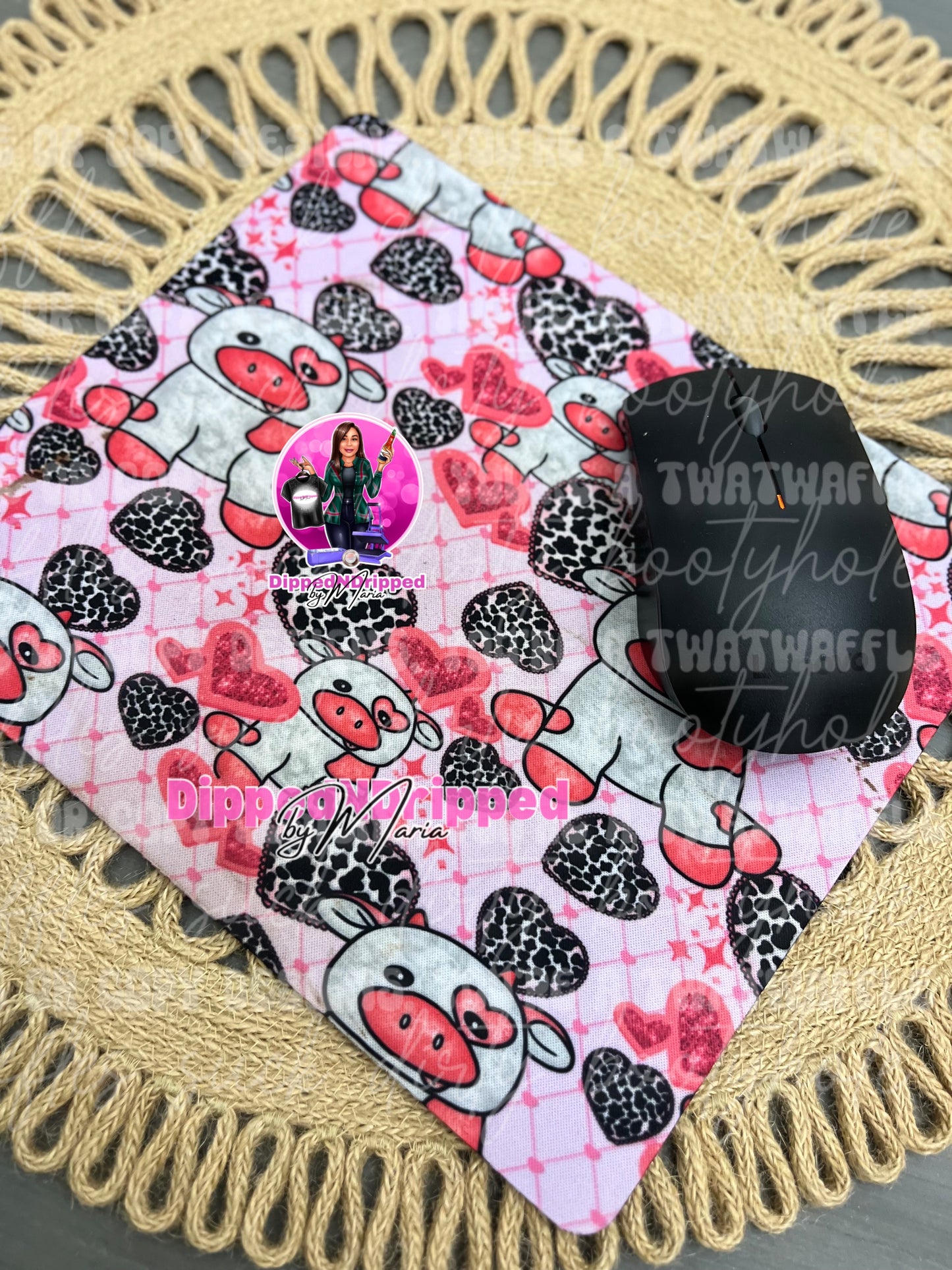 Mouse pad cow valentines