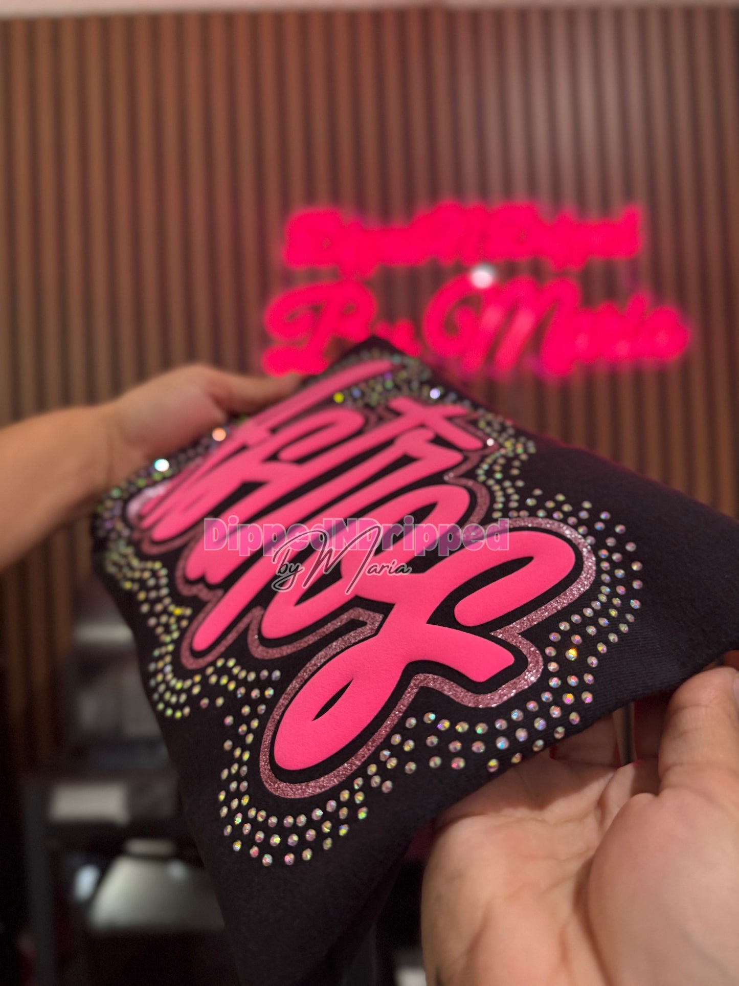 Crop stros rhinestone shirt