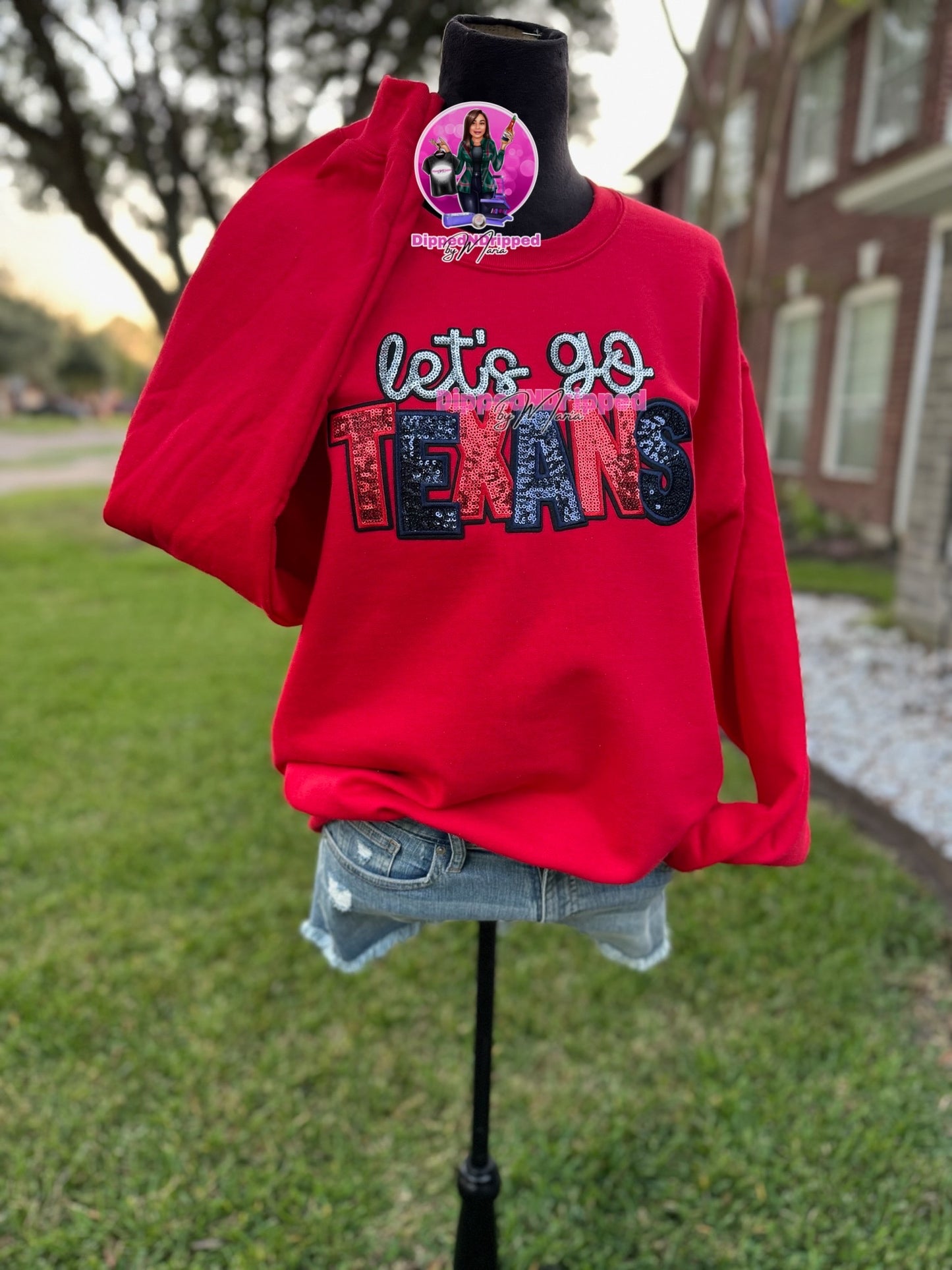 Chenille let’s go Texans sweatshirt