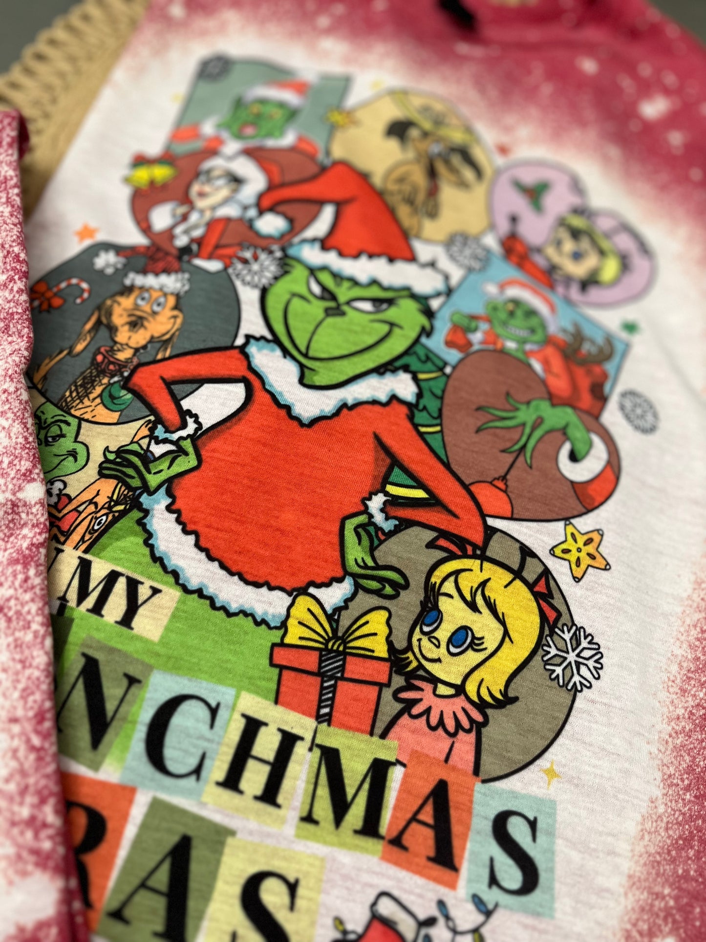 In my grinchmas eras bleached tee