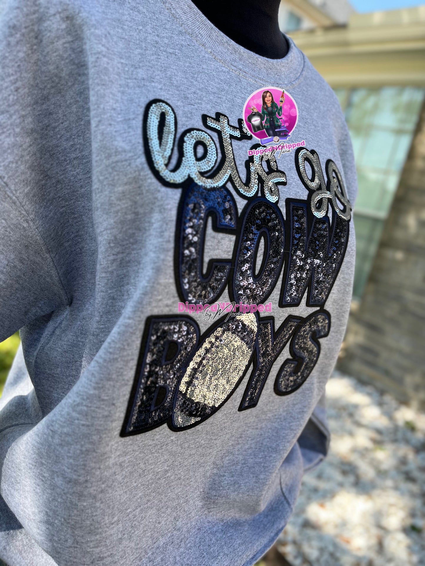 Let’s go cowboys chenille patch sweatshirt