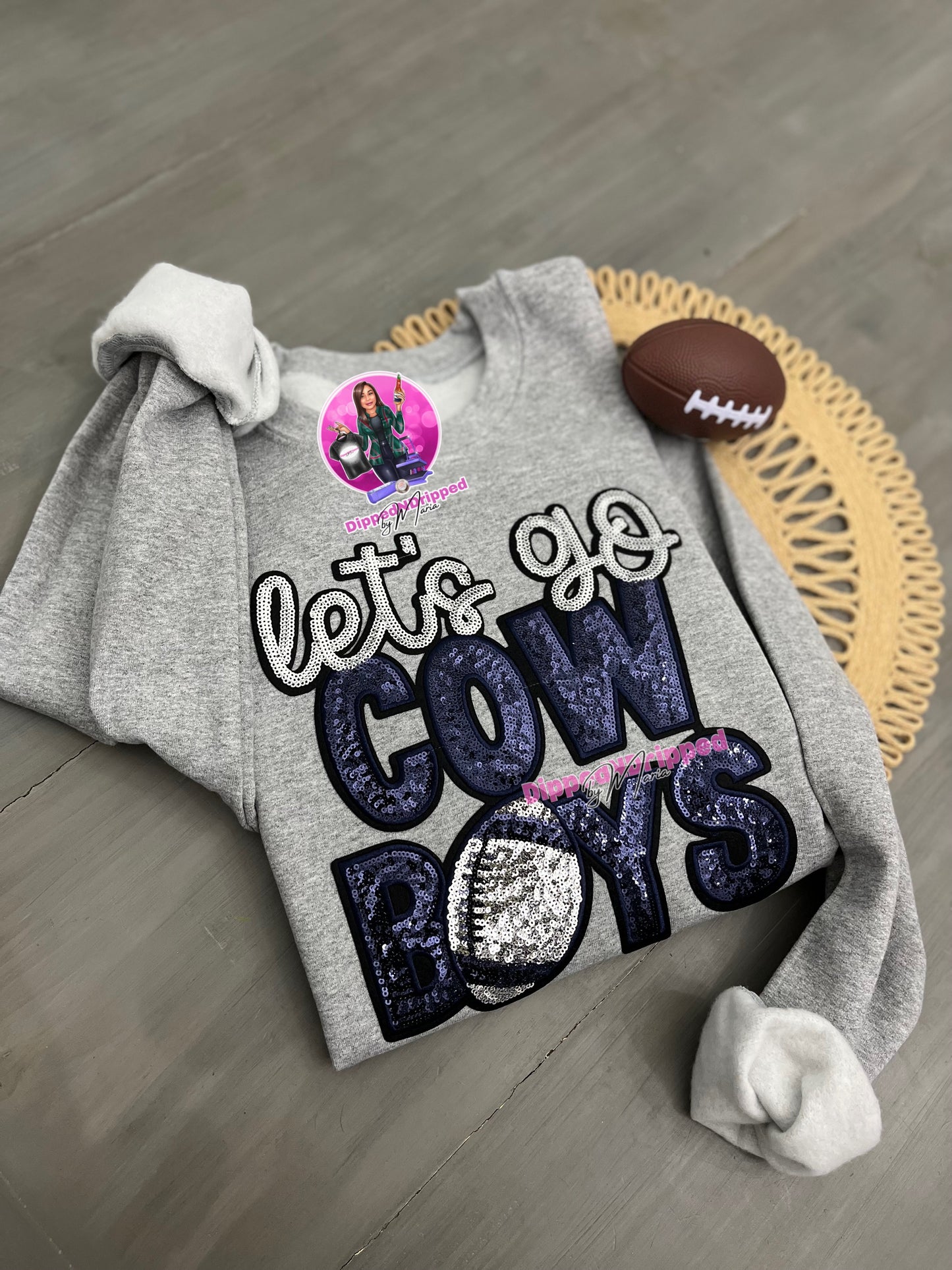 Let’s go cowboys chenille patch sweatshirt