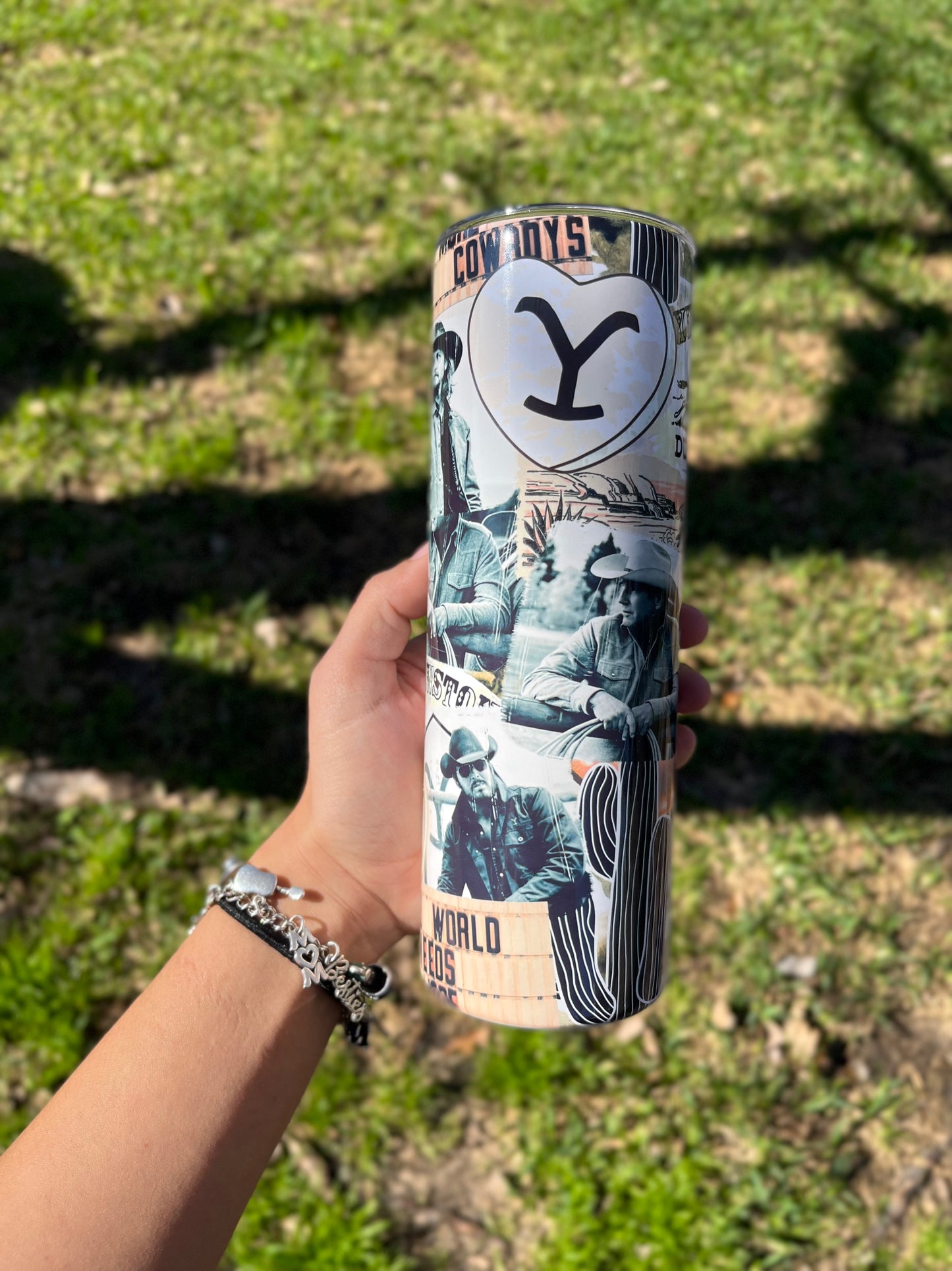 Yellow ranch tumbler
