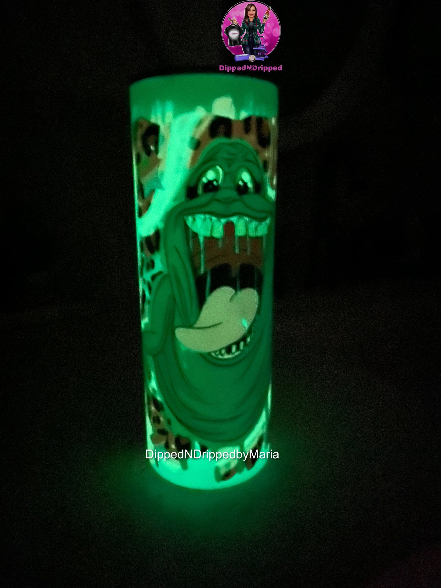 Glow green monster tumbler