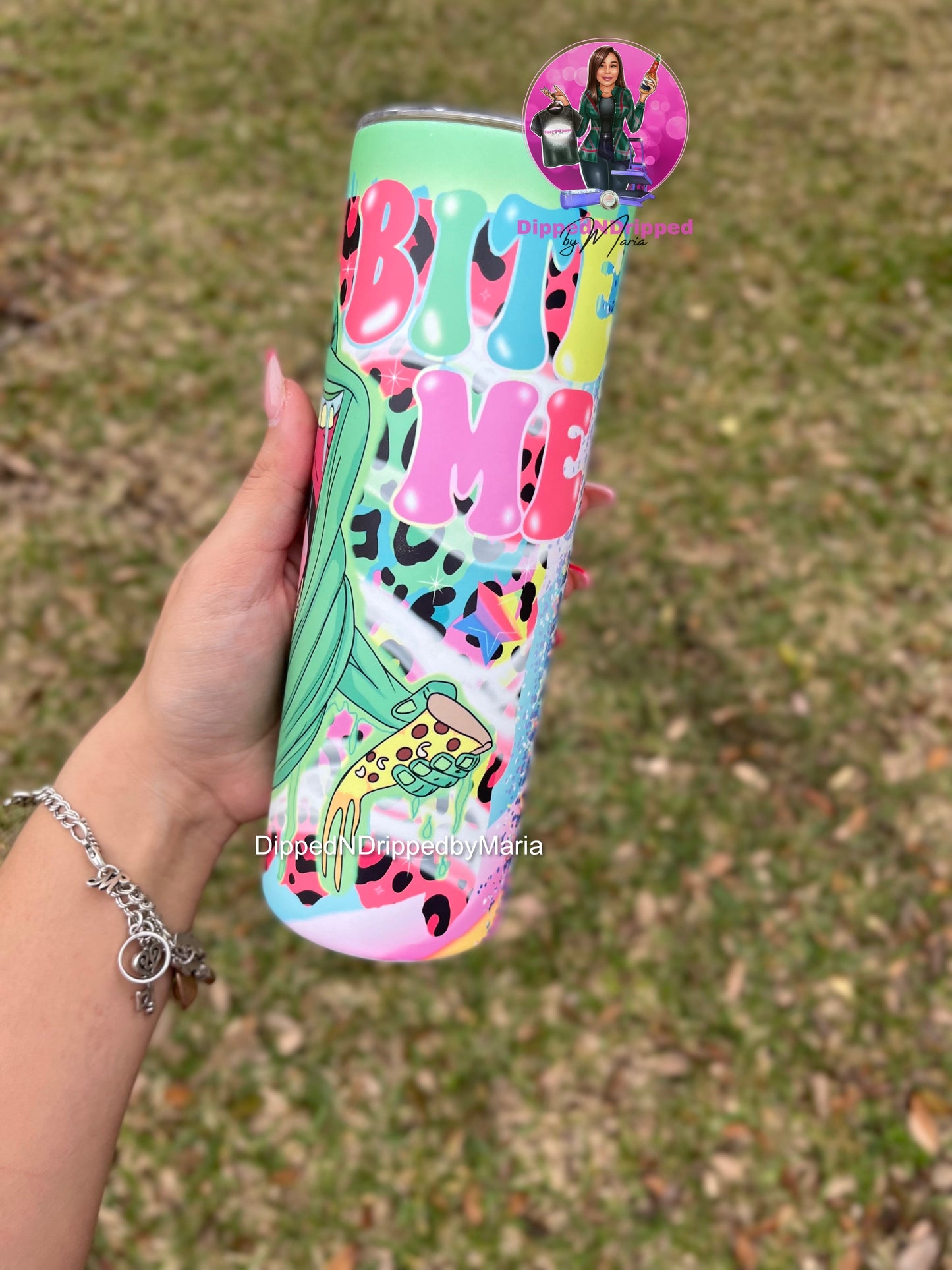 Glow green monster tumbler