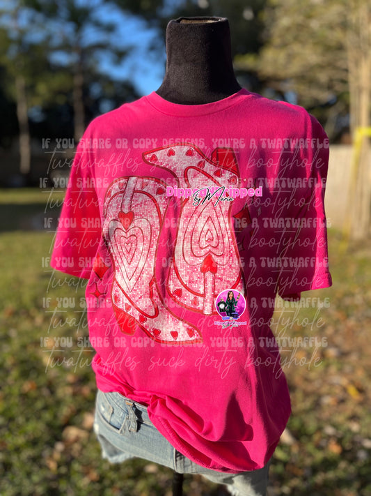Pink boots tee