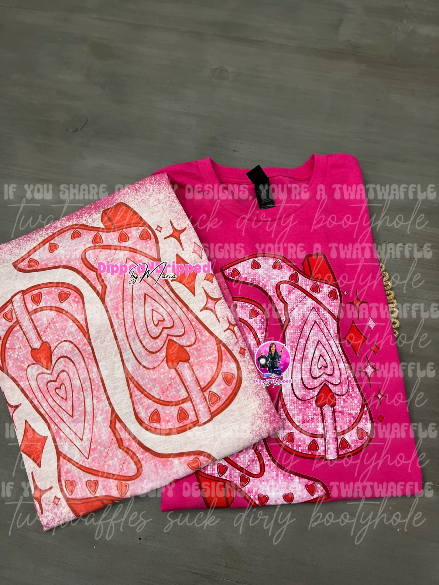Pink boots tee
