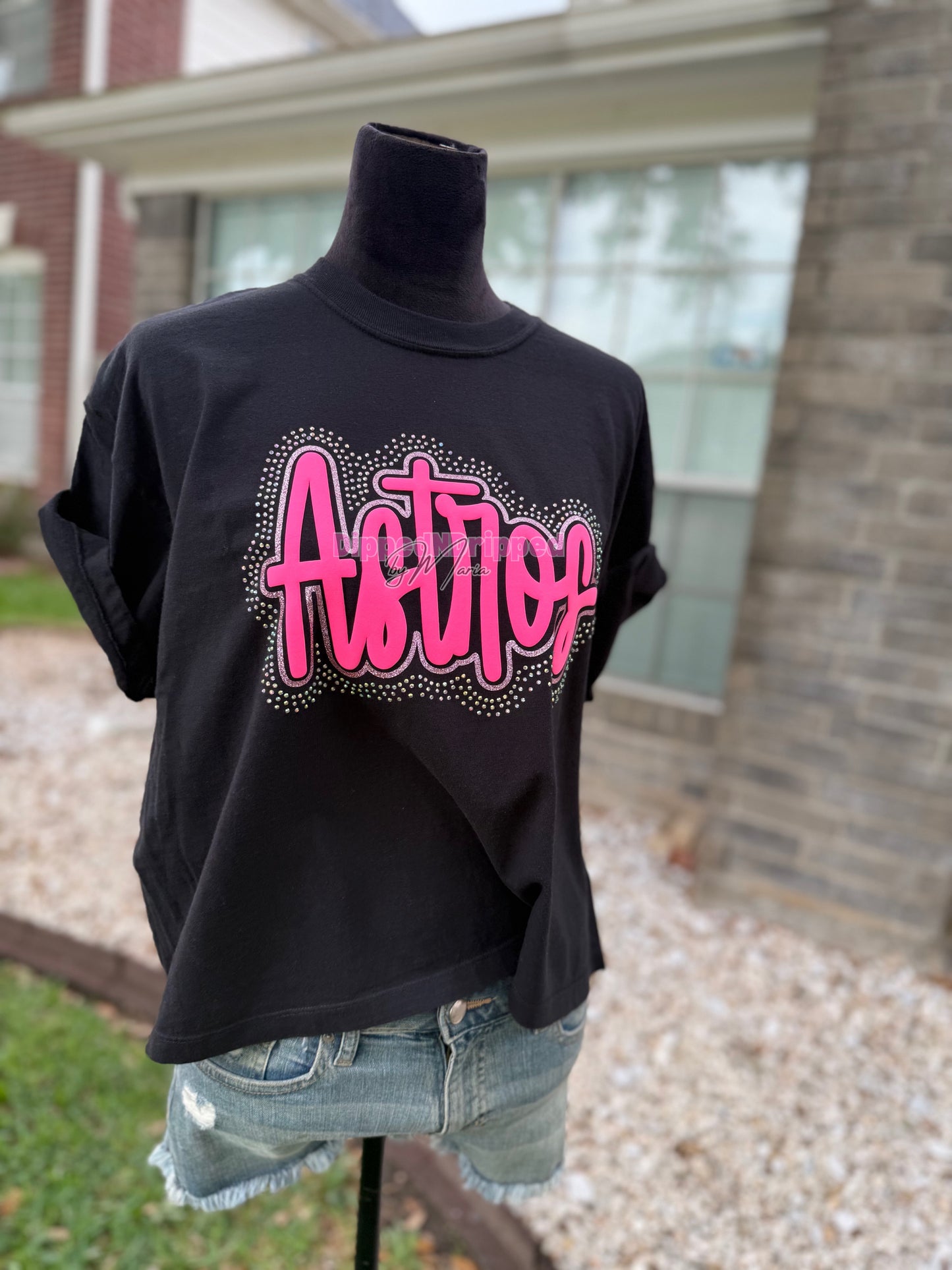 Crop stros rhinestone shirt