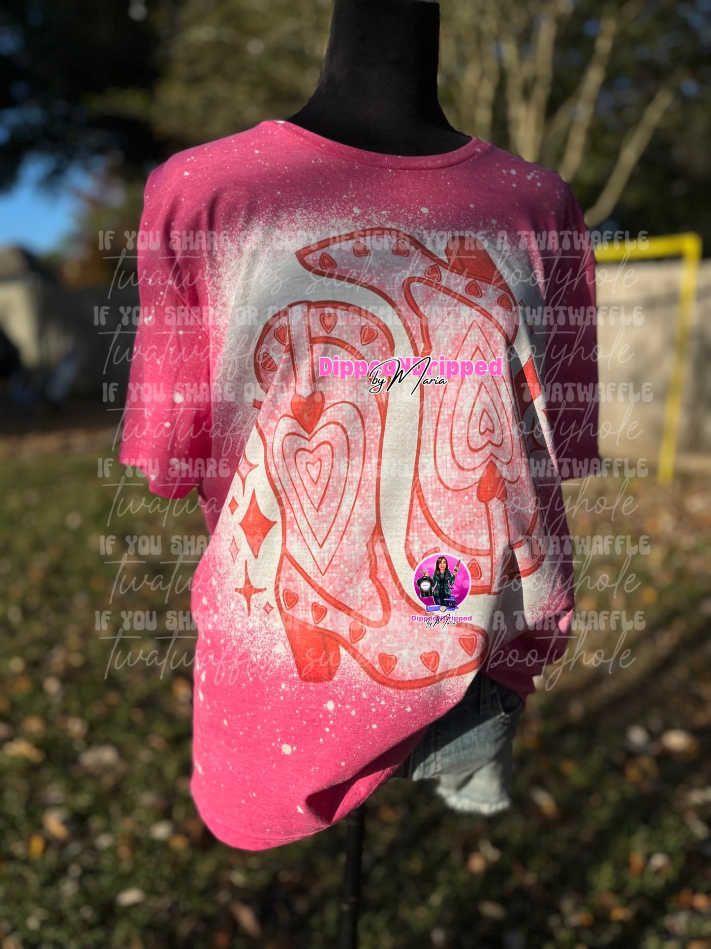Pink boots tee