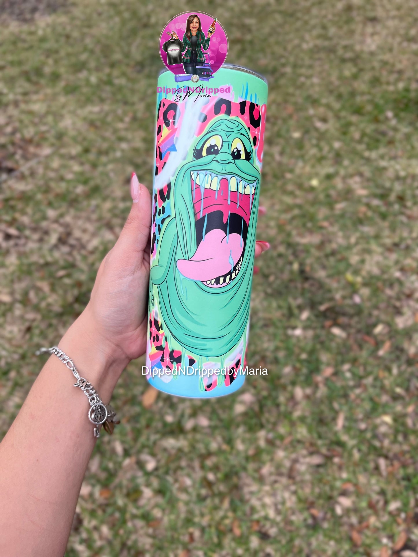 Glow green monster tumbler