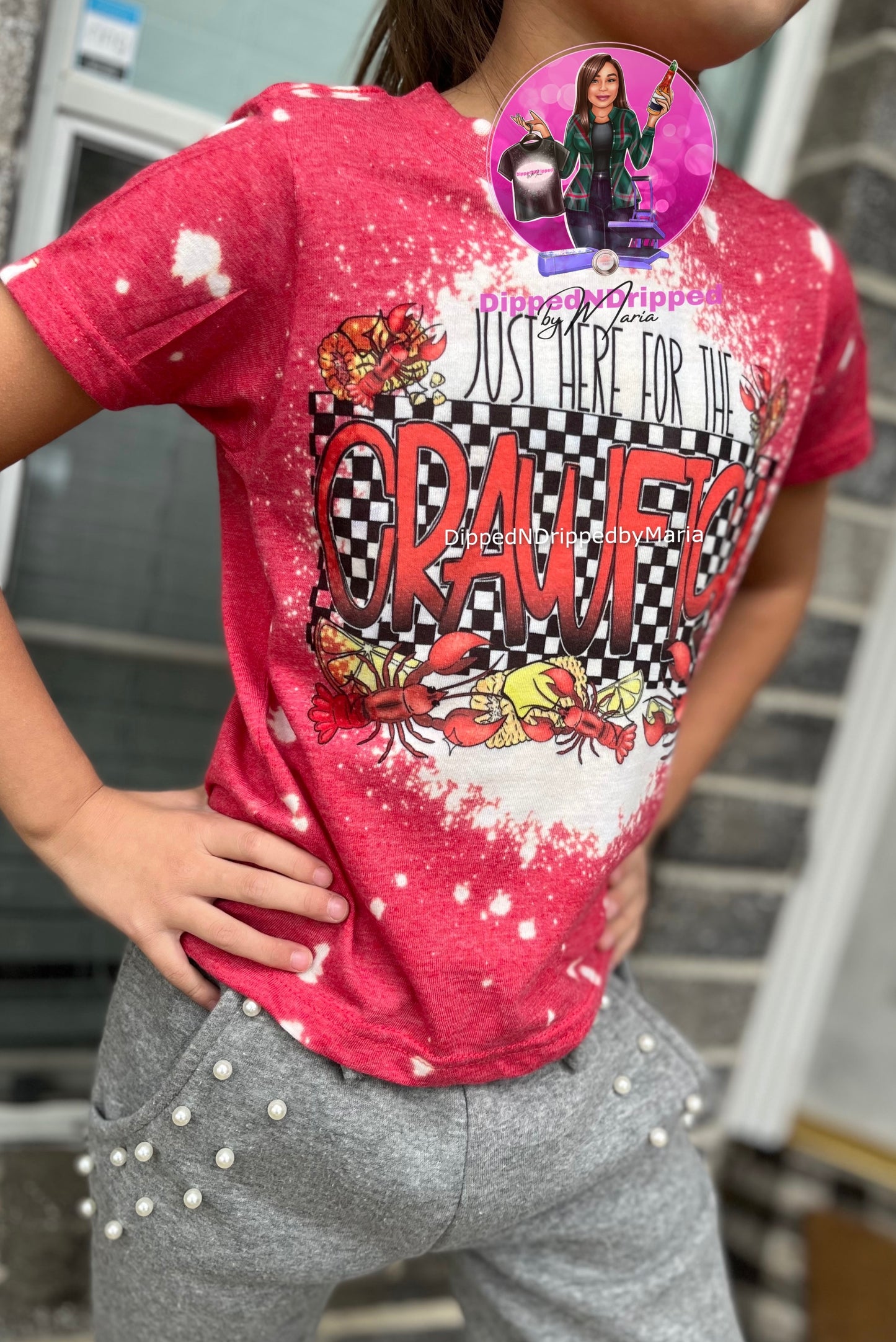 Kids just here crawfish tee