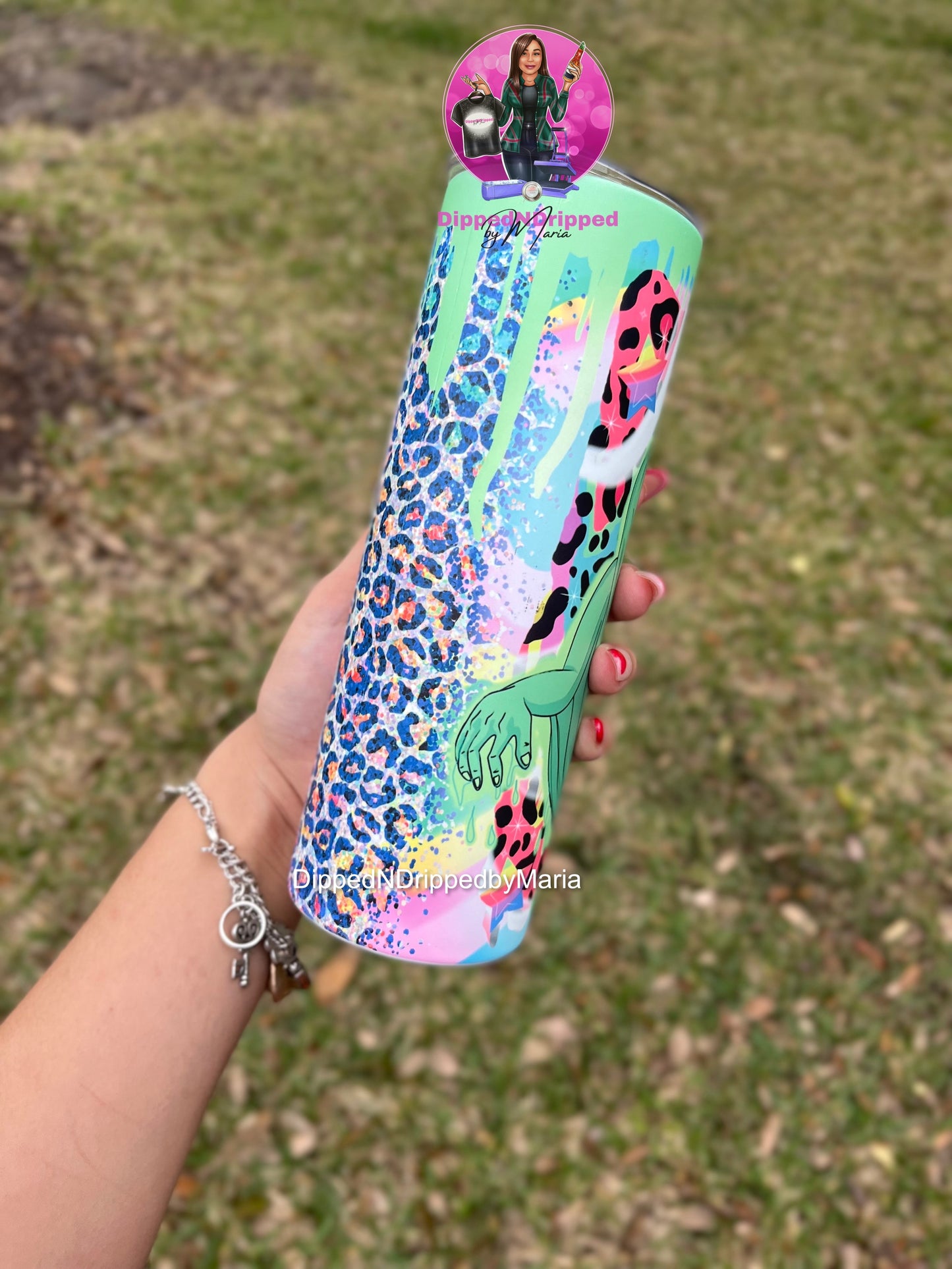 Glow green monster tumbler