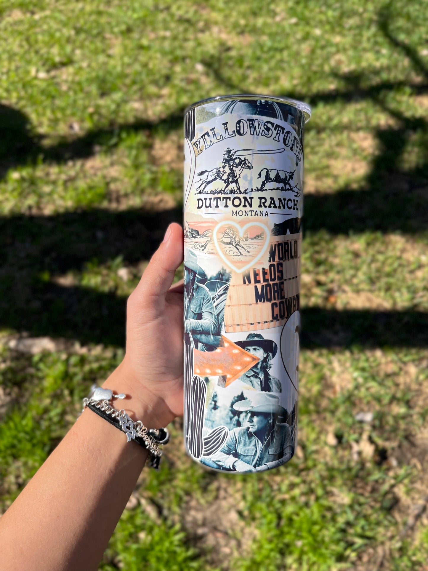 Yellow ranch tumbler