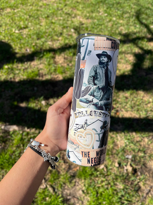 Yellow ranch tumbler